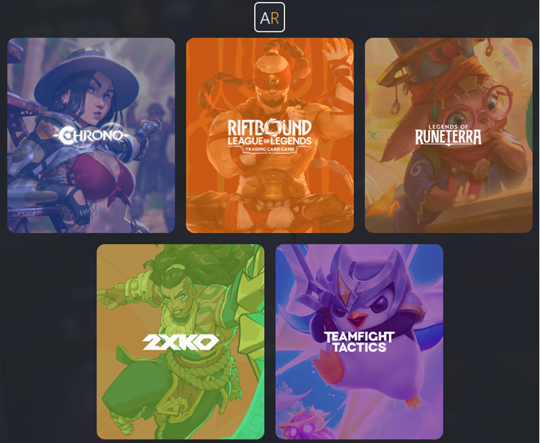 Screenshot of the Runeterra AR app
